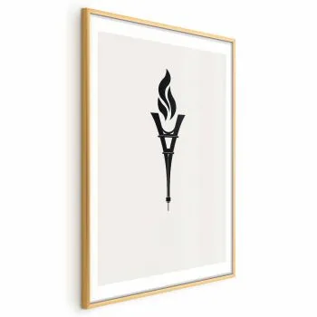 Plakat Znicz olimpijski 21x30 cm z ramą złotą z marginesem