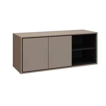Szafka pod umywalkę nablatową GAJA 2D 120cm congo/czarna z regałem