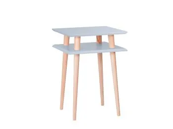 Stolik kawowy SQUARE HIGH 43x43 jasnoszary kwadratowy