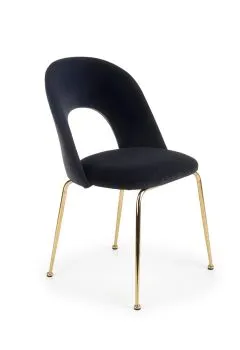 Krzesło tapicerowane K385 VELVET czarne/złote