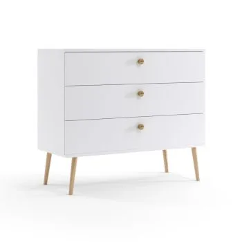 Komoda LEBEL 2 z szufladami 100cm biała mat
