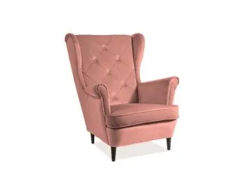 Fotel LADY VELVET antyczny róż
