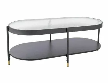 Ława LAGUNA B 110x50 transparentna/czarny mat