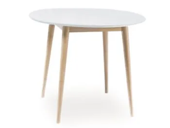Stół LARSON 90x90 biały/dąb bielony