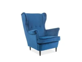 Fotel uszak LORD VELVET granatowy