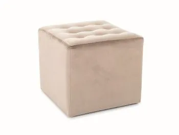Pufa LORI VELVET ciemnobeżowa