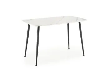 Stół MARCO 120x70 biały marmur/czarny