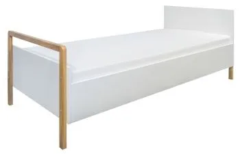 Łóżko dziecięce VICTOR 180x80 białe/dąb - powystawowe
