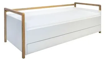 Łóżko dziecięce VICTOR 180x80 białe/dąb z szufladą