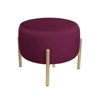 Pufa WILFRED MG VELVET śliwkowa/złota