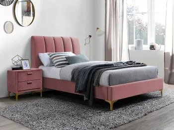 Łóżko MIRAGE VELVET 90x200 antyczny róż
