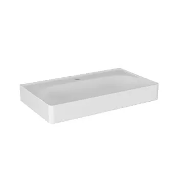 Umywalka wpuszczana MOSS Solid Surface 70 cm biały mat z otworem na baterię