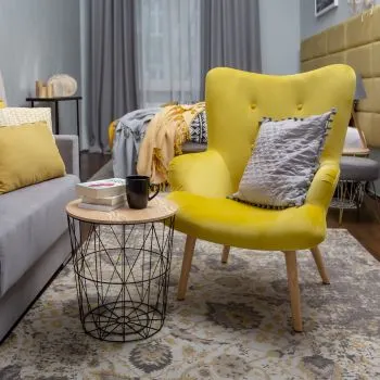 Fotel tapicerowany MOSS VELVET żółty