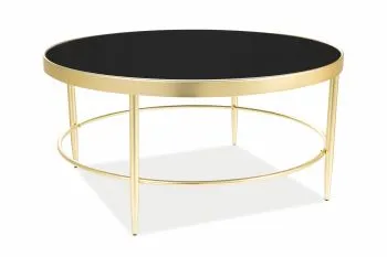 Ława MYSTIC B 82x82 czarna/złoty mat