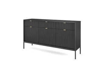 Komoda MILONA 3D3S 154 cm czarna mat