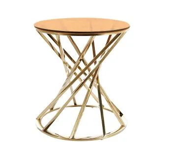 Ława OTTAVIA B 50x50 bursztynowa dymiona/złota