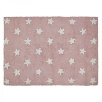 Dywan dziecięcy PINK STARS WHITE 120x160 różowy