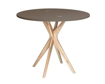Stół półokrągły CUTTI 90x90 rozkładany brązowy/jesion