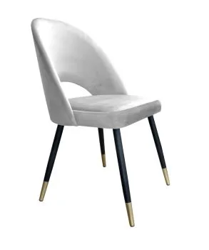 Krzesło ISKAR VELVET GOLD jasno szare