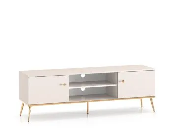 Szafka RTV MELLANIE 160 cm kaszmir/złoty
