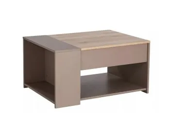 Ława DROP 80x60 podnoszona dąb/beżowa