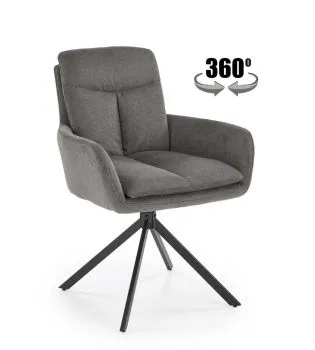 Krzesło tapicerowane K536 szare obracane