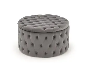 Pufa NUNEZ VELVET szara ze schowkiem