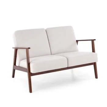 Sofa MILANO 2S jasna beżowa/orzech dwuosobowa