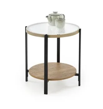 Stolik kawowy KAMALA S 53cm dąb naturalny/czarny