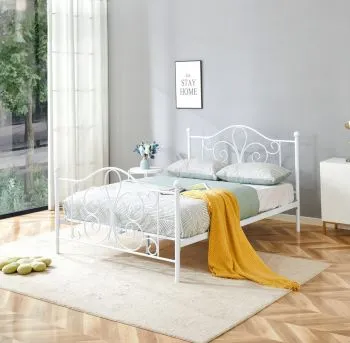 Łóżko metalowe PANAMA 140x200 białe