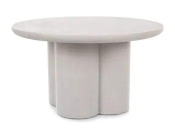 Ława ROSALIA ⌀80 cm jasna szara