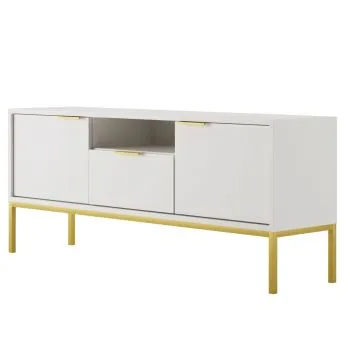 Szafka RTV AUSTIN 135 biała/złota