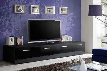Szafka RTV DUO 200 czarny połysk/czarny mat