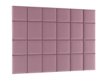 Zestaw 24 paneli tapicerowanych QUADRATTA 240x180 różowy