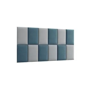 Zestaw 12 paneli tapicerowanych QUADRATTA 180x100 morski/jasnoszary