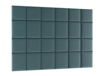 Zestaw 24 paneli tapicerowanych QUADRATTA 240x180 morski