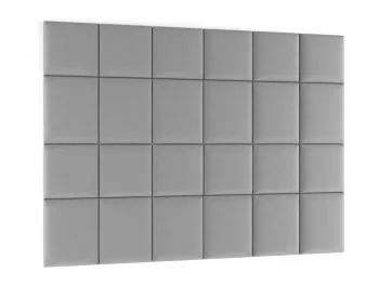 Zestaw 24 paneli tapicerowanych QUADRATTA 240x180 jasnoszary