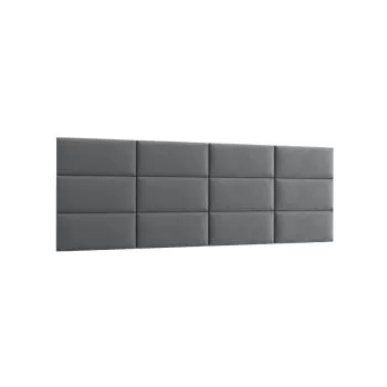 Zestaw 12 paneli tapicerowanych QUADRATTA 240x90 szary