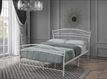 Łóżko metalowe SIENA 140x200 białe