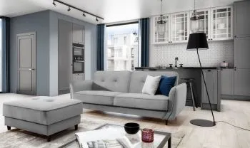 Sofa rozkładana z funkcją spania BELLIS VELVET szara