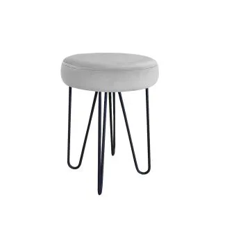 Taboret TORIN 2 MG VELVET jasnoszary