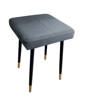 Taboret SQUARE 2 BL VELVET ciemno szary