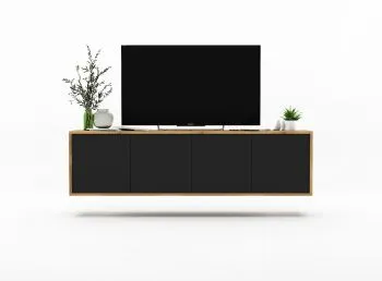 Szafka RTV NILA 4 150 dąb wotan/czarna mat