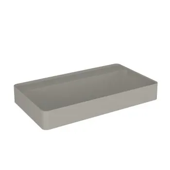 Umywalka wpuszczana VIBE 80 cm beton mat kwarcowa bez otworu na baterię