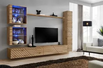 Meblościanka SWITCH LAMEL XVIII dąb wotan