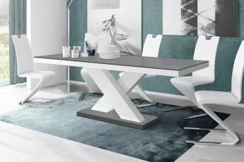 Stół rozkładany XENON MAT 160(208)x89 szary/biały