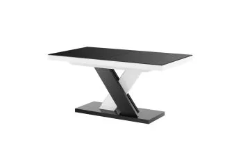 Stół XENON LUX 160(256)x89 czarny połysk/biały połysk mix rozkładany