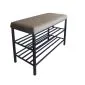 Stojak na buty z siedziskiem GAJA MG09 czarny/szarobeżowy metalowy I sklep meblowy MIRAT. styl LOFT