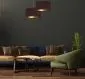 Lampa wisząca HOME 50 brązowa/złota welurowa na 1 żarówkę | MIRAT. w stylu  kolekcja