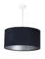 Lampa wisząca HOME 50 granatowa/srebrna ręcznie robiona w kształcie walca | MIRAT.